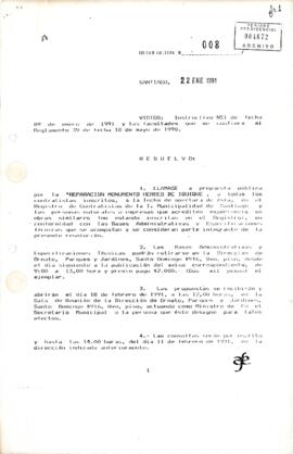 [Resolución Llamase a propuesta pública por la "Reparación Monumento Héroes de Iquique"]