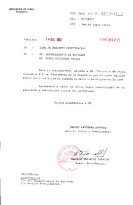 [Oficio Gab. Pres. Ord. N° 6403 de Jefe de Gabinete Presidencial, remite copia de carta que se indica]