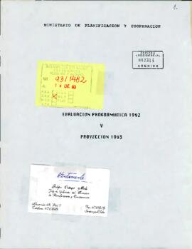 Evaluación programática 1992 y proyección 1992