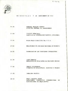 Programa Miércoles 09 de Septiembre de 1992.