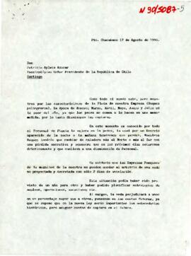 [Carta de Sindicato Pesca Chile S.A.]