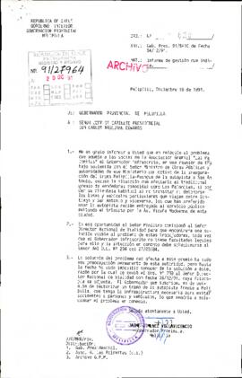 [Carta del Gobernador Provincial de Melipilla dirigida al Jefe de Gabinete Presidencial]
