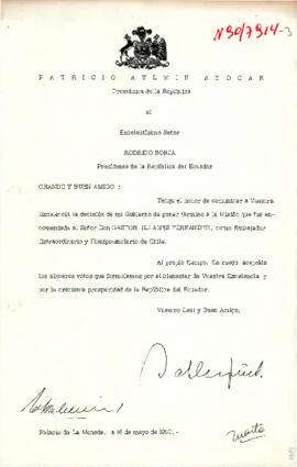 [Carta dirigida a Presidente de Ecuador]