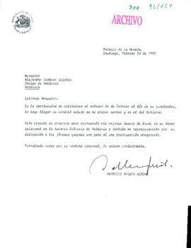 [Carta del Presidente Patricio Aylwin a Obispo de Valdivia]