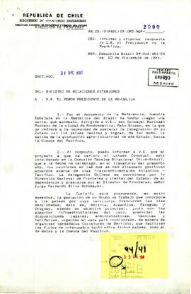 [Carta del Ministro de RR.EE. Enríque Silva Cimma ante petición de Concejal Brasileño, Marozán Pacheco]