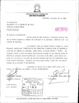 [Carta de Corporación Educacional y Promoción Juvenil "Juan Diego de Guadalupe"]