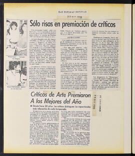 Artículos : premiación Circulo de críticos de arte 1983