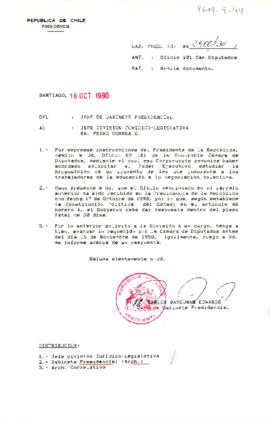 [Carta de Jefe de Gabinete a Sr. Pedro Correa sobre inclusión de trabajadores de la Educación  a la negociación colectiva]