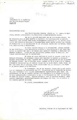 [Carta dirigida a presidente Aylwin, emitida por alcalde Luis Mella Gallardo]
