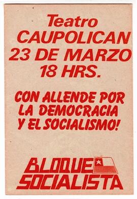 Con Allende por la Democracia y el Socialismo!