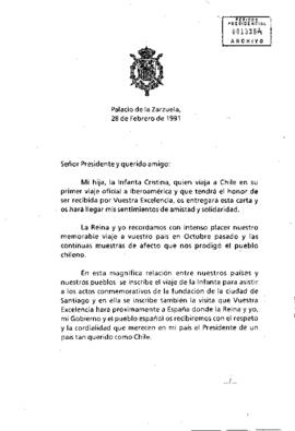 [Carta del Rey de España al Presidente Patricio Aylwin]
