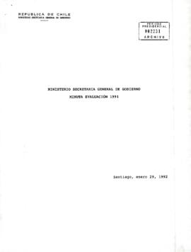 Ministerio Secretaria General de Gobierno minuta evaluación 1991