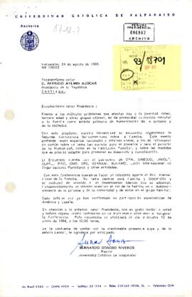 [Carta de la Rectoría de la Universidad Católica de Valparaíso]