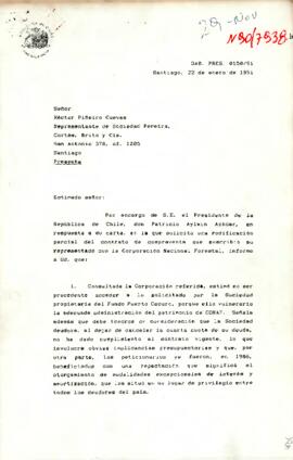 [Carta de Presidencia, dirigida a representante de Sociedad Pereira]
