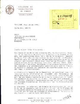 [Carta del Colegio de Arquitectos de Chile]