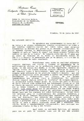 [Carta de Radomiro Tomic sobre la nueva política chilena del cobre]