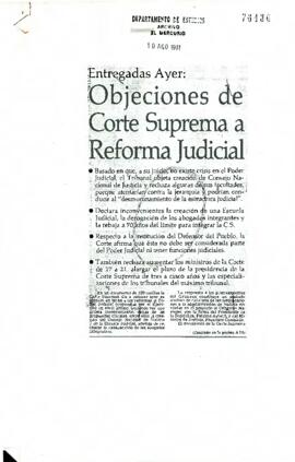 [Noticias de El Mercurio relacionadas con la reforma al Poder Judicial]