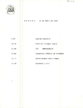 Nomina asistentes almuerzo día martes 30 de abril 1991