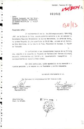 [Carta sobre situación de ex-dirigente sindical de Codelco, Carlos Arellano]