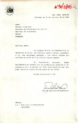 [Carta de Carlos Bascuñan por agradeciendo colaboración durante plebiscito]