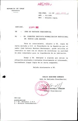 [Carta de Jefe de Gabinete de la Presidencia a Director del INP]