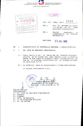 [Carta de Subsecretario de Desarrollo Regional y Administrativo (S)]