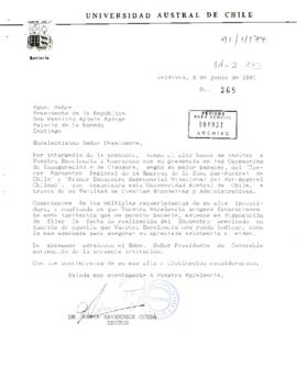 [Carta de la Universidad Austral de Chile dirigida al Presidente Patricio Aylwin, referente a encuentro regional de empresas]