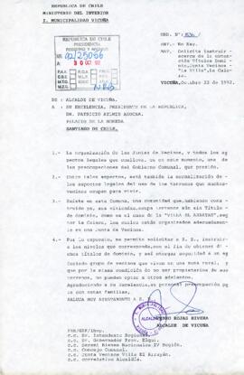 Solicita instruir acerca de la obtención títulos dominio Junta Vecinos "La Villa", La Calera
