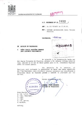[Oficio Ord. N° 1052 de Alcalde de Valparaíso, informa]