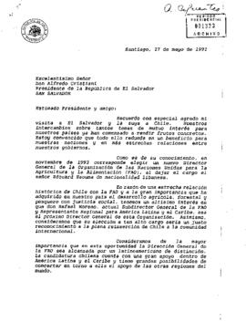 [Carta del Presidente Patricio Aylwin al Presidente de El Salvador, Alfredo Cristiani]
