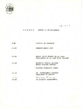 Agenda del 22 de Noviembre de 1990
