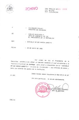 [Oficio Ord. N° 2666 de Jefe de Gabinete Presidencial, solicita dictar decreto]