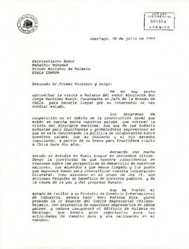 [Carta al primer ministro de Malasia]