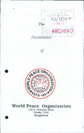 ["The declaration of World Peace Organization]