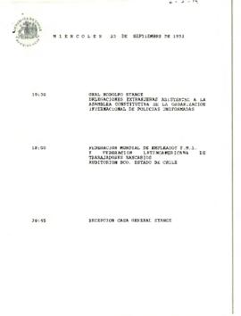 Programa Miércoles 23 de Septiembre de 1992.