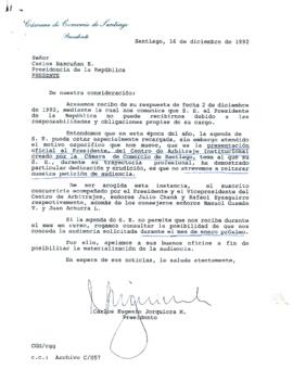 [Carta de Cámara de Comercio de Santiago]