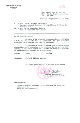 [Oficio Ord. N° 4786 de Jefe de Gabinete Presidencial, remite copia de carta]