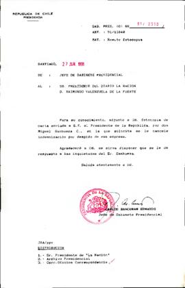 [Envío de fotocopia de carta al Presidente del Diario la Nación ]