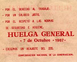 Por el derecho al trabajo...Huelga General 7 de Octubre de 1987