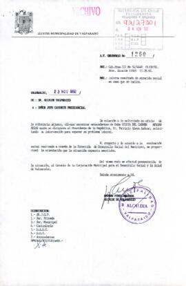 [Oficio del Alcalde de Valparaíso dirigido al Jefe de Gabinete Presidencial, referente a solicitud de intervención]