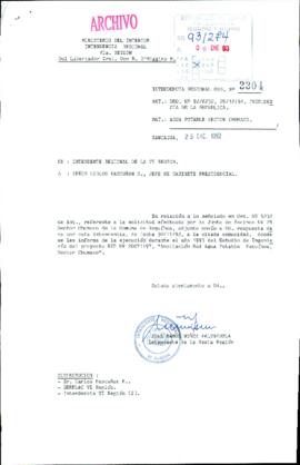 [Oficio Ord. N° 3304 de Intendente de VI Región, informa]