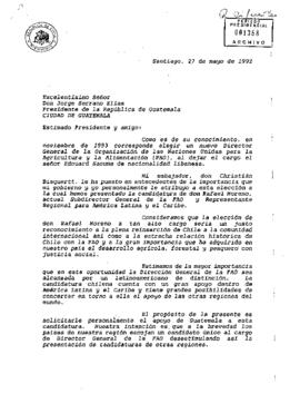 [Carta del Presidente Aylwin dirigida al Presidente de Guatemala]