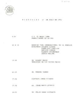 Programa miércoles 17 de junio de 1992