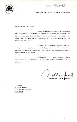 [Carta al alcalde de Caracas Venezuela]