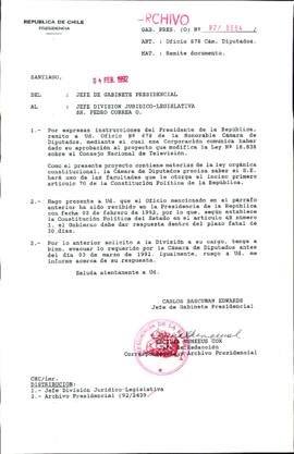 [Carta de Jefe de Gabinete de la Presidencia a Pedro Correa]