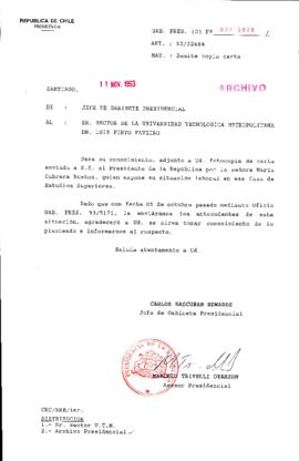 [Oficio Gab. Pres. N° 5808 de Jefe de Gabinete Presidencial, remite copia de carta que se indica]