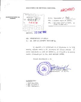 [Carta de Subsecretario de Guerra remitiendo copia de Oficio en respuesta de lo solicitando por la Sra. Rosa Morales]