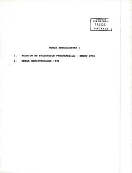 Reunión de evaluación programática enero 1992